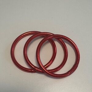 Elegant Red Metallic Hair Bangles